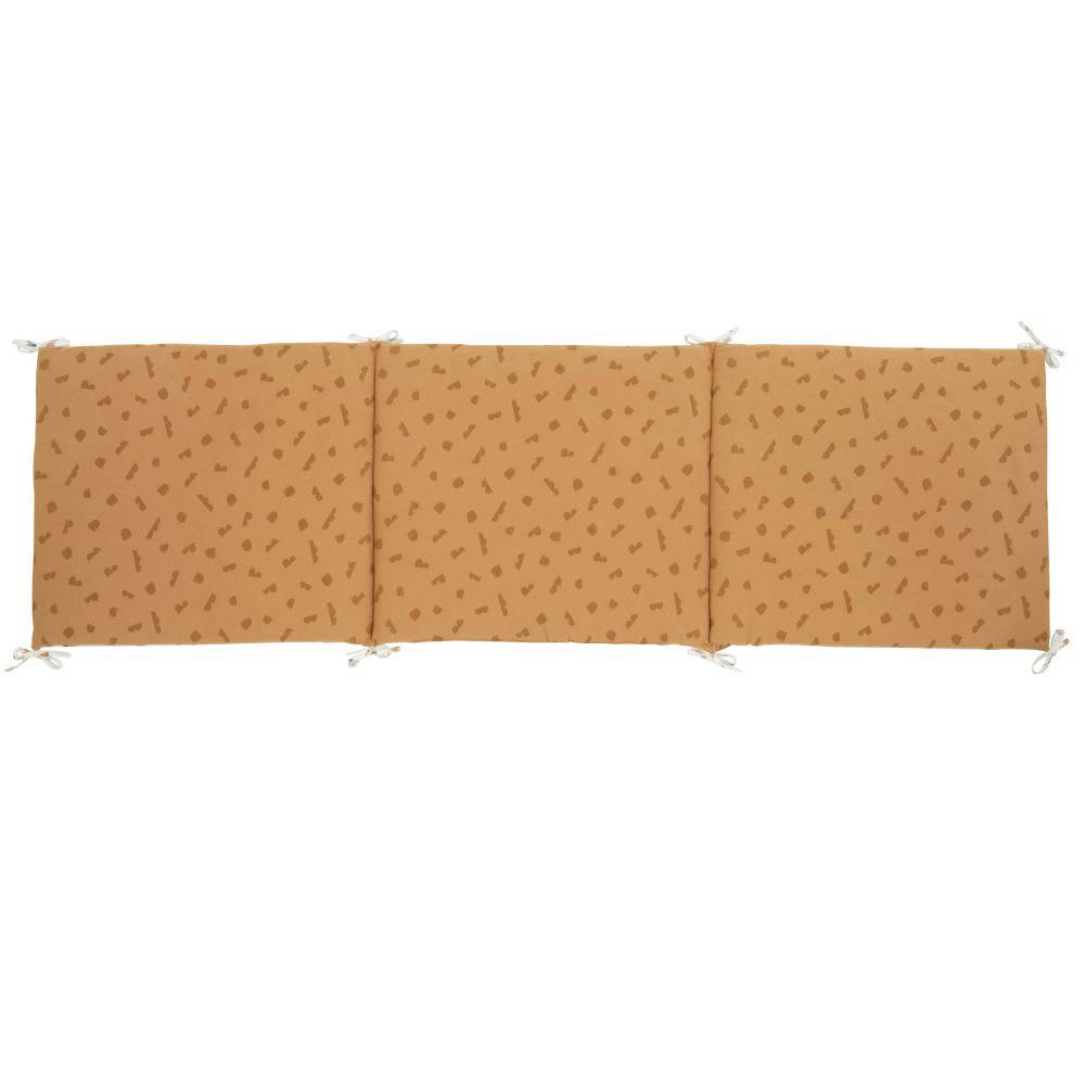 YUMA - Tour de lit bébé réversible blanc en coton biologique imprimé dinosaure 180x52 cm