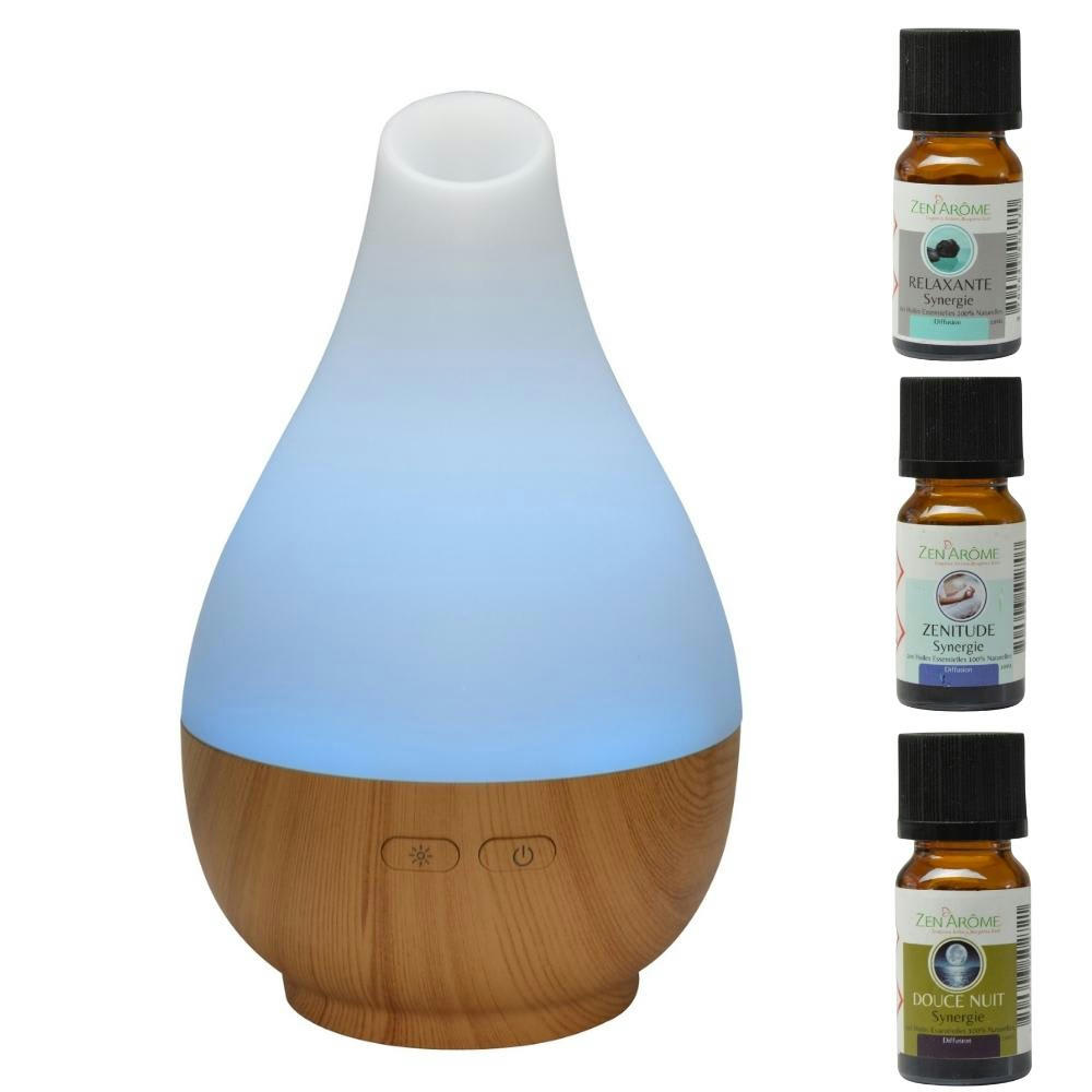 JULIA - Diffuseur d'huile essentielle et 3 Synergies Spéciales Bonne Nuit- H21