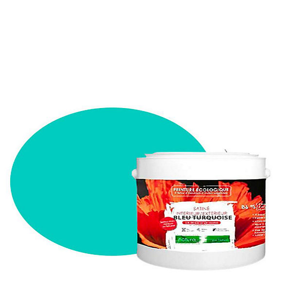 Bleu Turquoise Peinture interieur exterieur aspect satin Natura - Bleu Turquoise - 2.5L