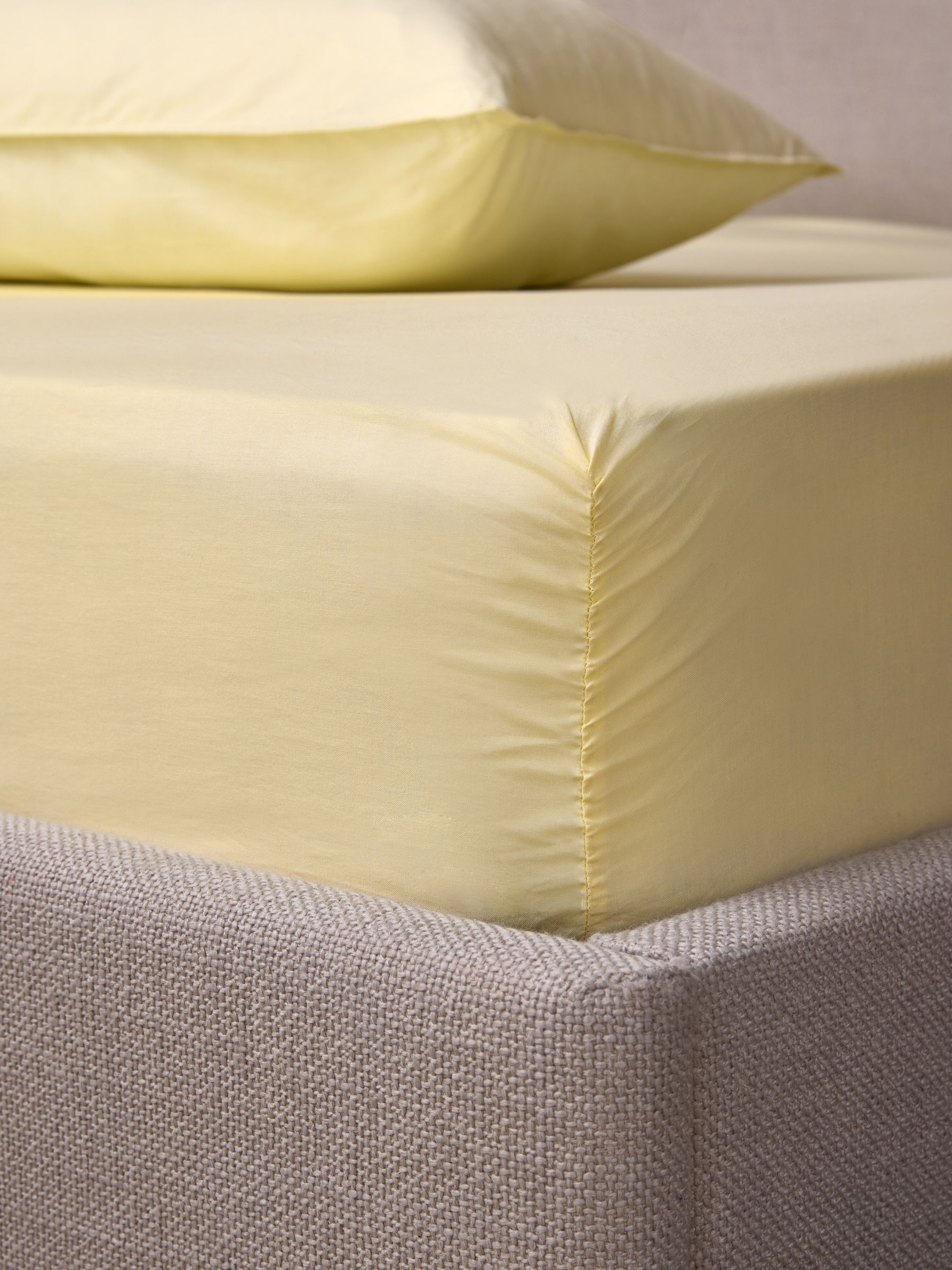 Cosy Washed Cotton Extra Deep Fitted Sheet in Buttermilk Yellow