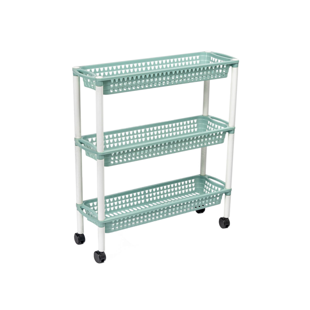 Carro de cozinha ALTHEA azul com 3 cestos