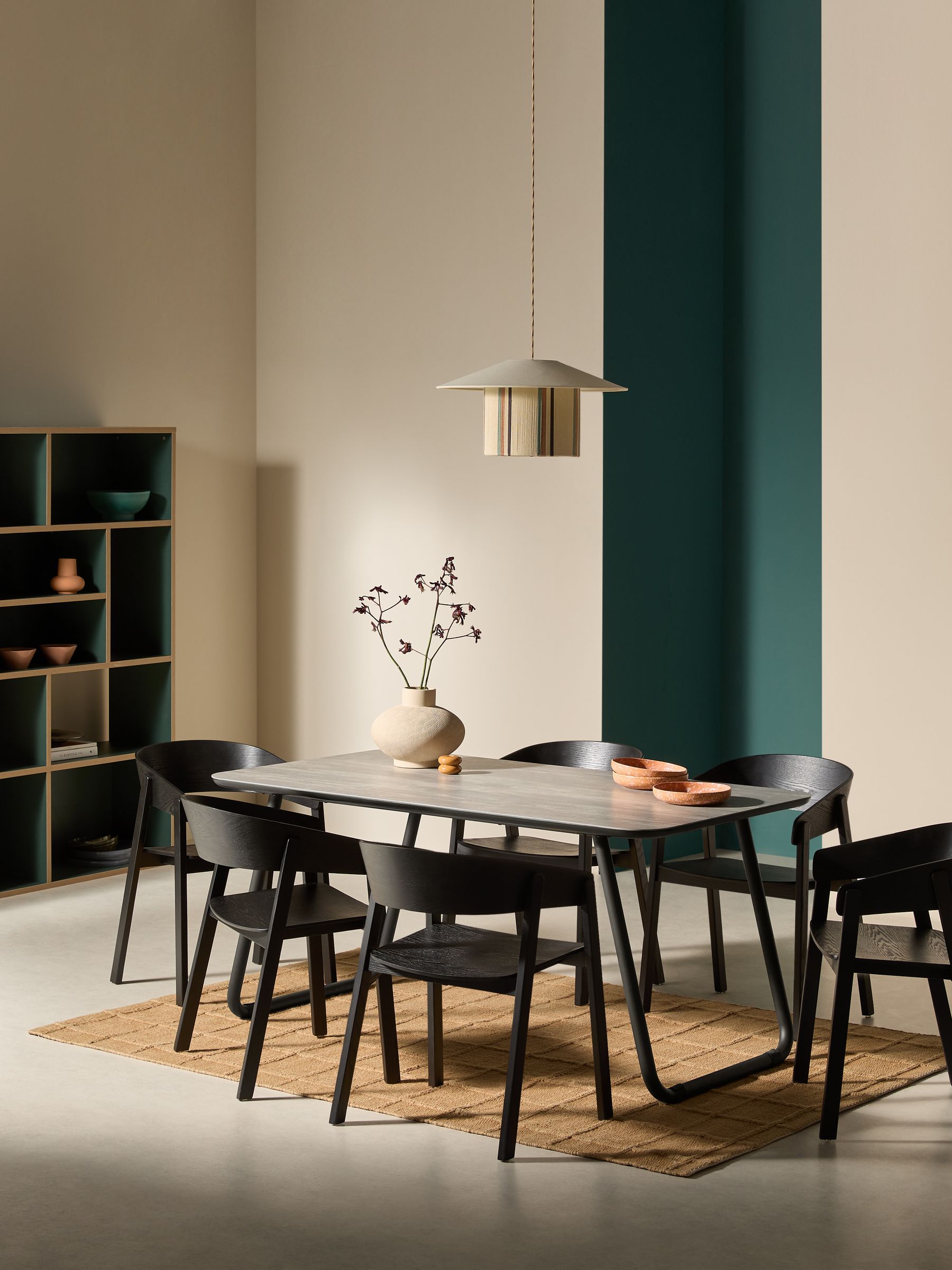 Dwyer Ceramic Marble 6 Seater Fixed Dining Table in Grey