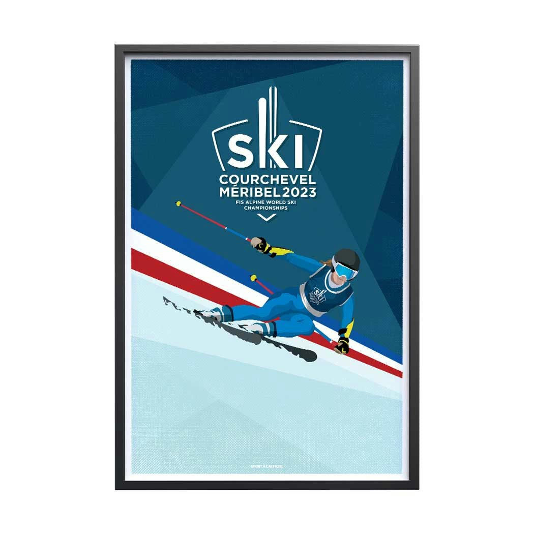 SKI - Affiche Ski - Courchevel Méribel 2023 Slalom Géant 40x60cm