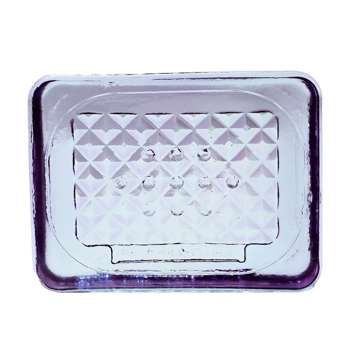 DIAMOND - Porte savon verre recyclé  parme 12x9x3 cm