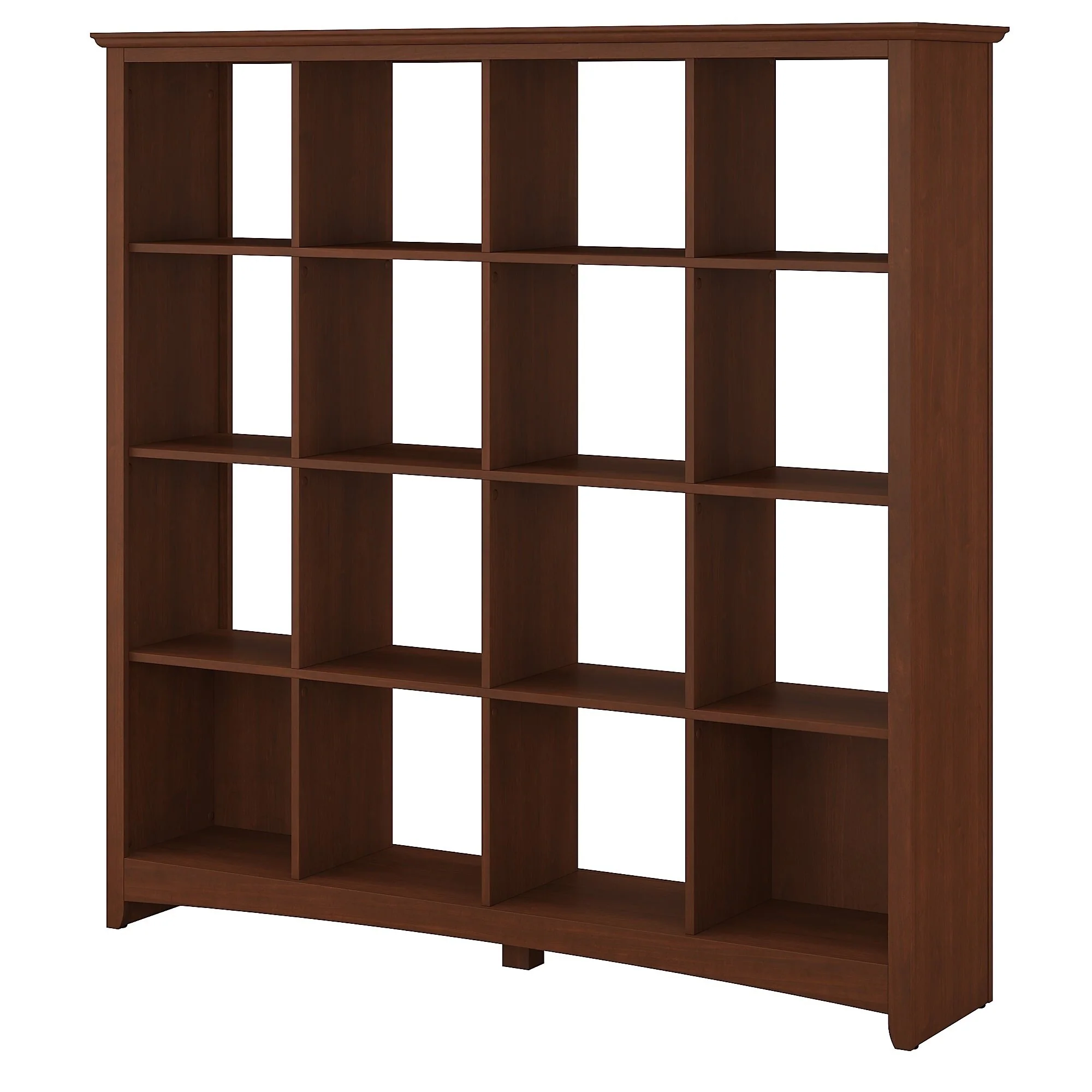 Bush Furniture Buena Vista 16 Cube Bookcase in Serene Cherry - 60.00L x 14.21W x 60.20H