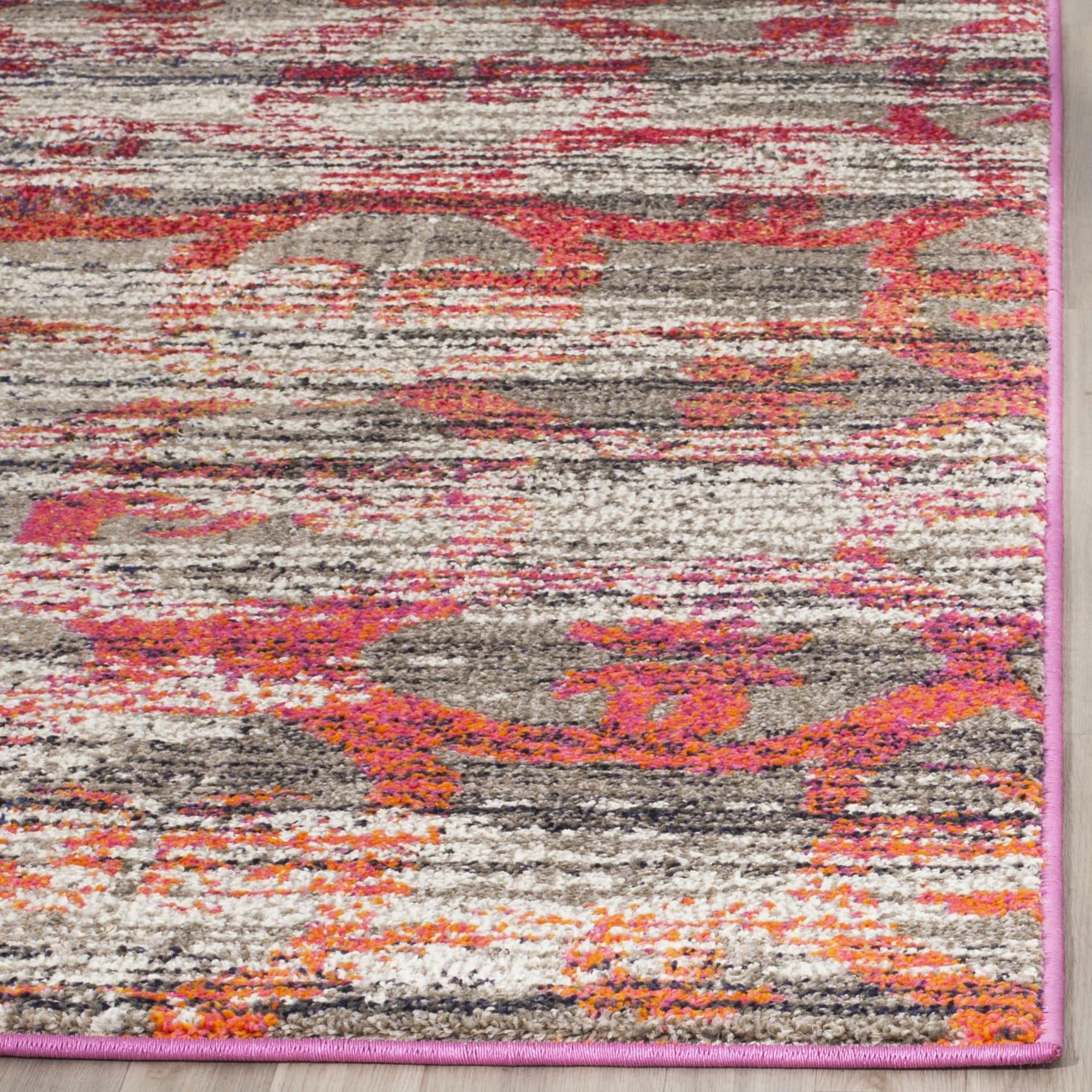 MONACO - Tapis de salon interieur en gris & multicolore, 201 x 279 cm