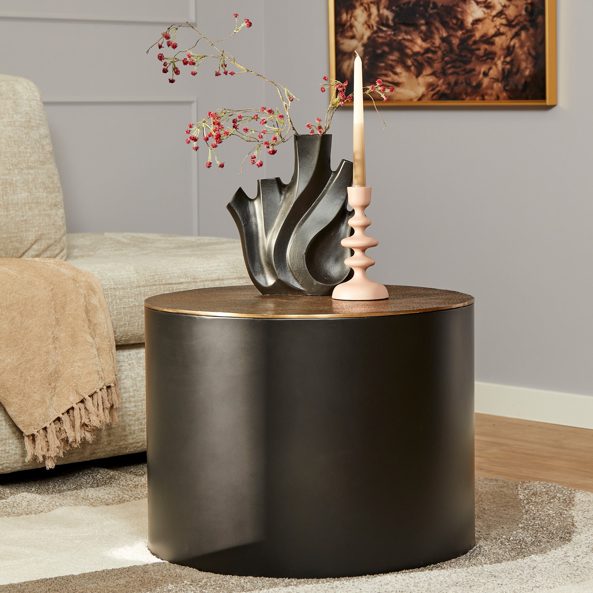 Starfurn salontafel Fiore - zwart - 60x60x45cm