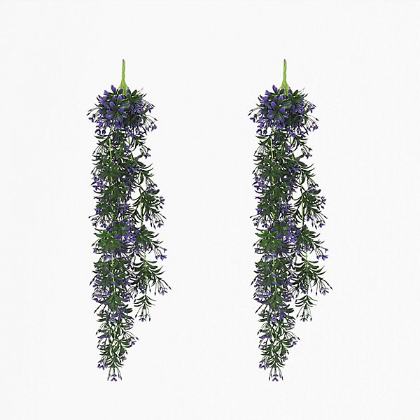 Chute plante artificielle violet 90cm lot de 2
