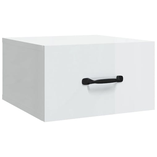 NNEVL Wall-mounted Bedside Cabinets 2 pcs High Gloss White 35x35x20 cm