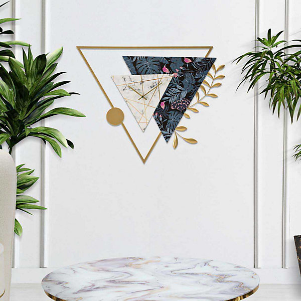 Horloge en métal Triangle 75x4.5x59 cm