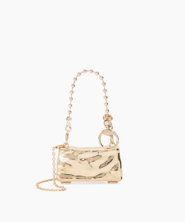 Jadore Gold - Gold Metallic Hard Case Clutch