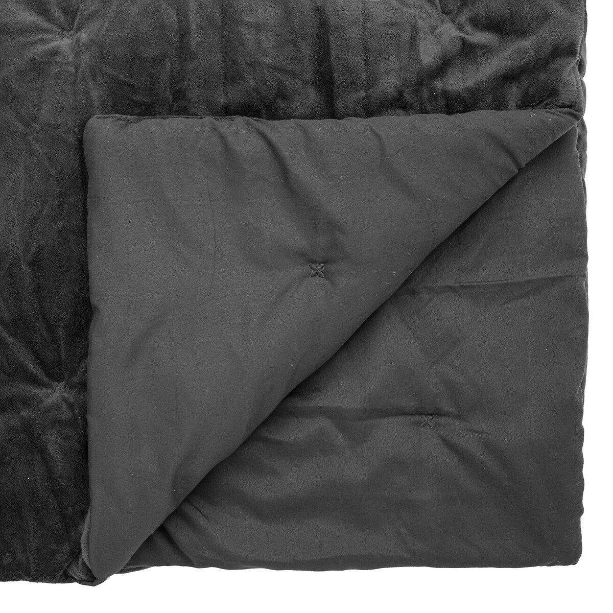 Bedspread "Baklo" Velvet, dark grey, 240x260 cm