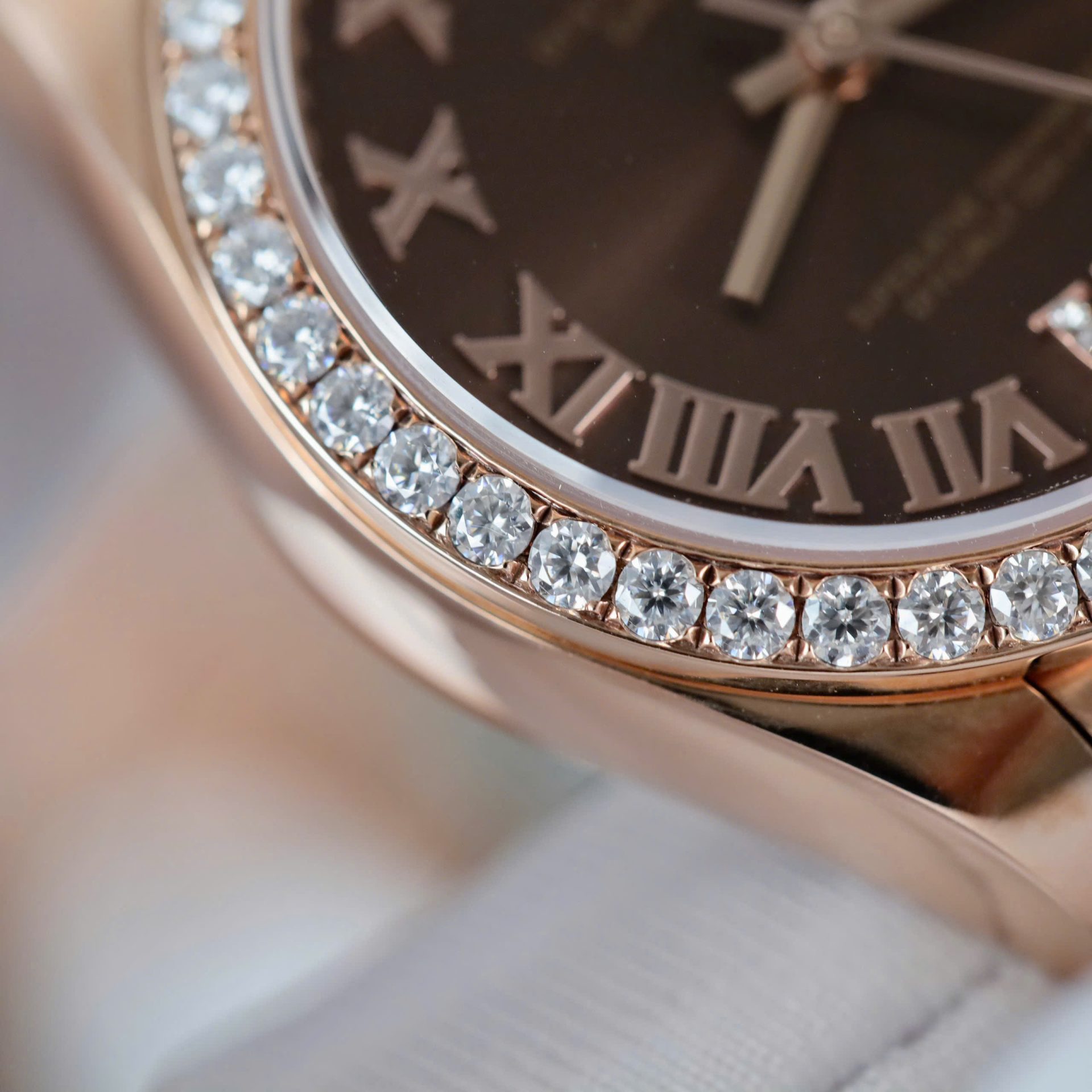 Rolex Datejust 278285rbr-0016 RG Plated Chocolate Dial With Diamonds 31mm Super Clone