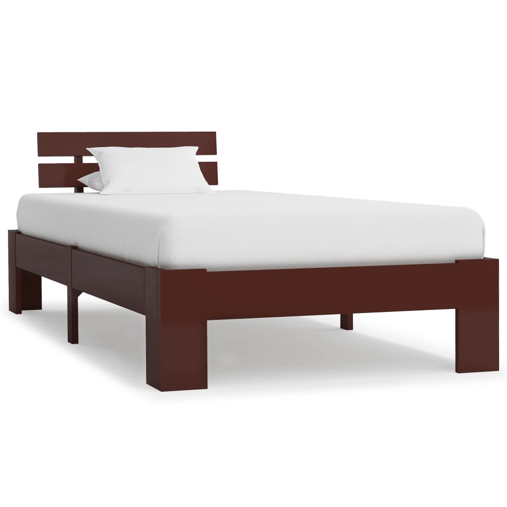 Łóżko Drewniane Rama Łóżka Sofa Brązowe Do Sypialni Pokoju 100 x 200 cm