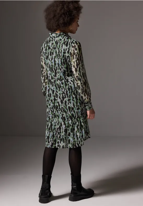 Chiffon-Kleid mit Volants