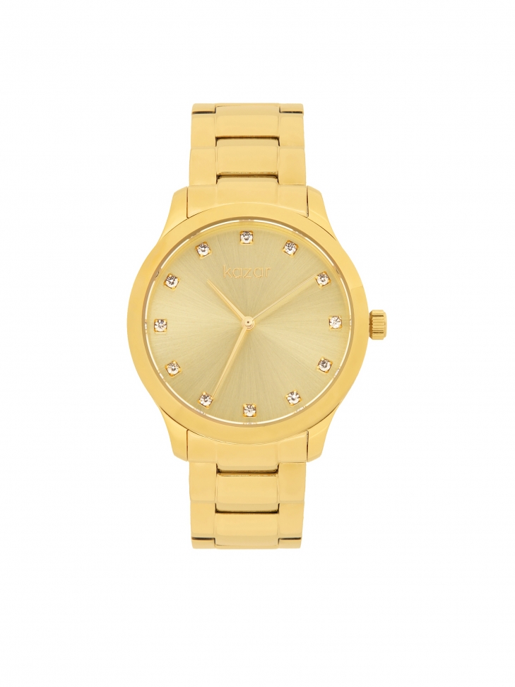 Women's watch with indexes in the form of crystals