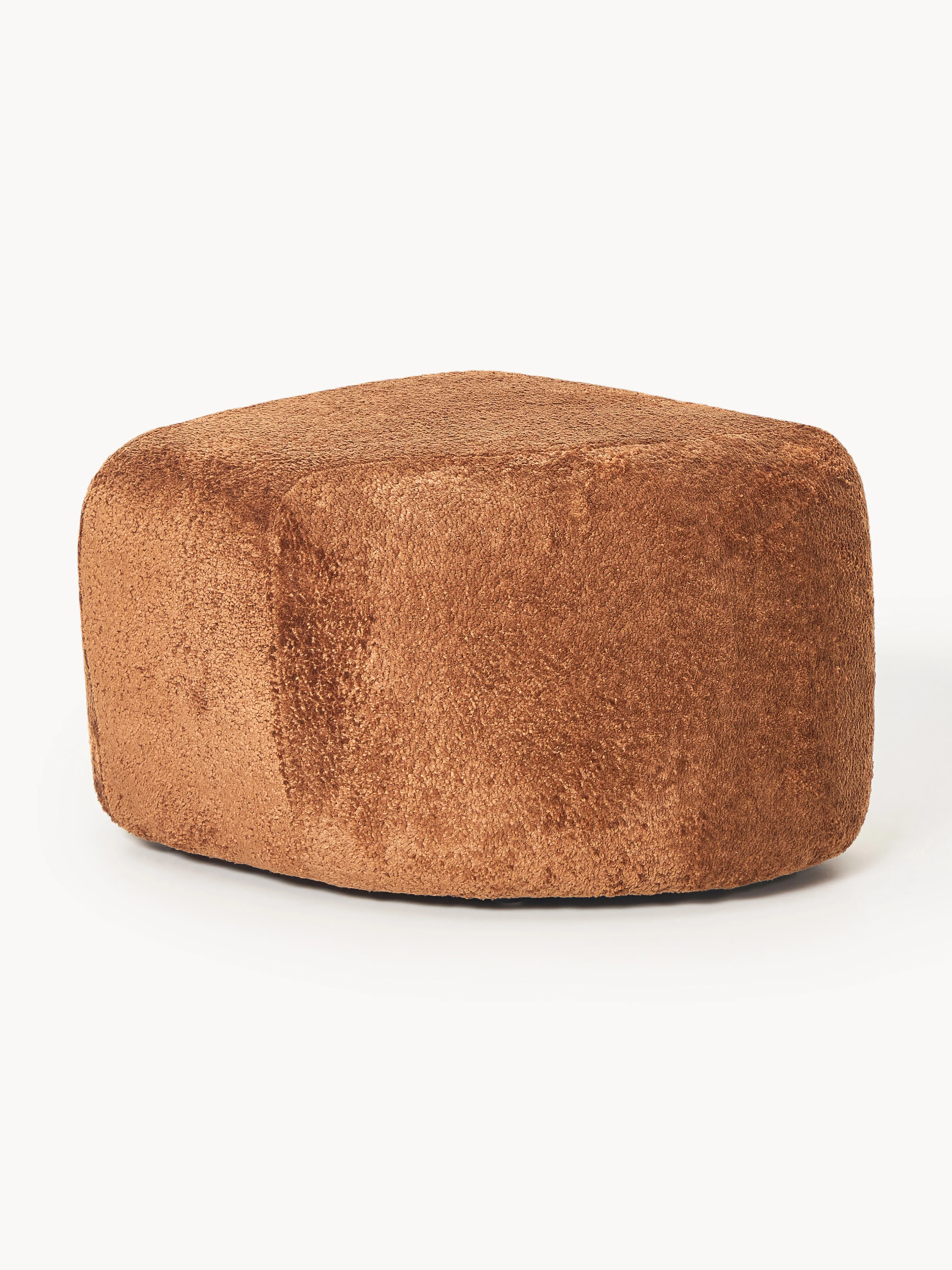 Ovale Ottomane Wolke aus Teddy-Bouclé