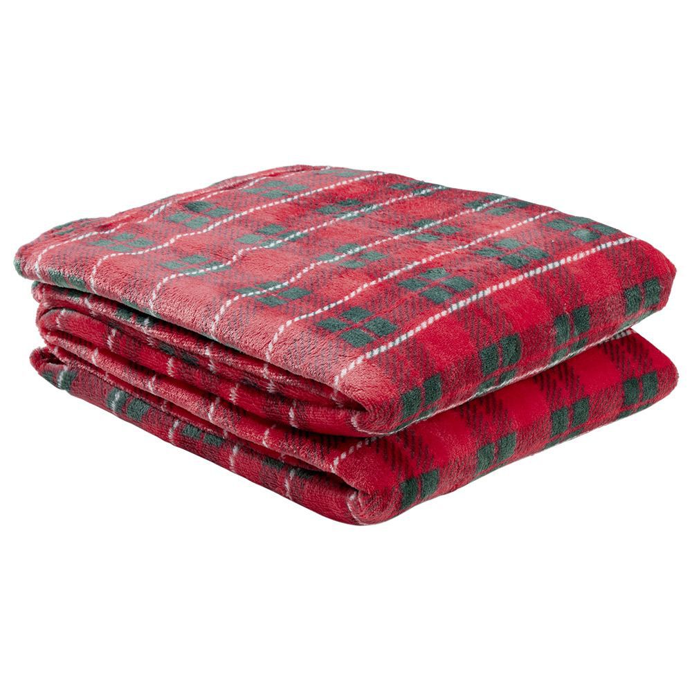 Set plaid   coussin polyester brodé
