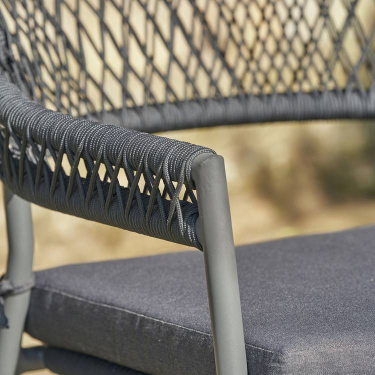 Pacific Bazel 4 Seater Metal Garden Sofa Set - Grey