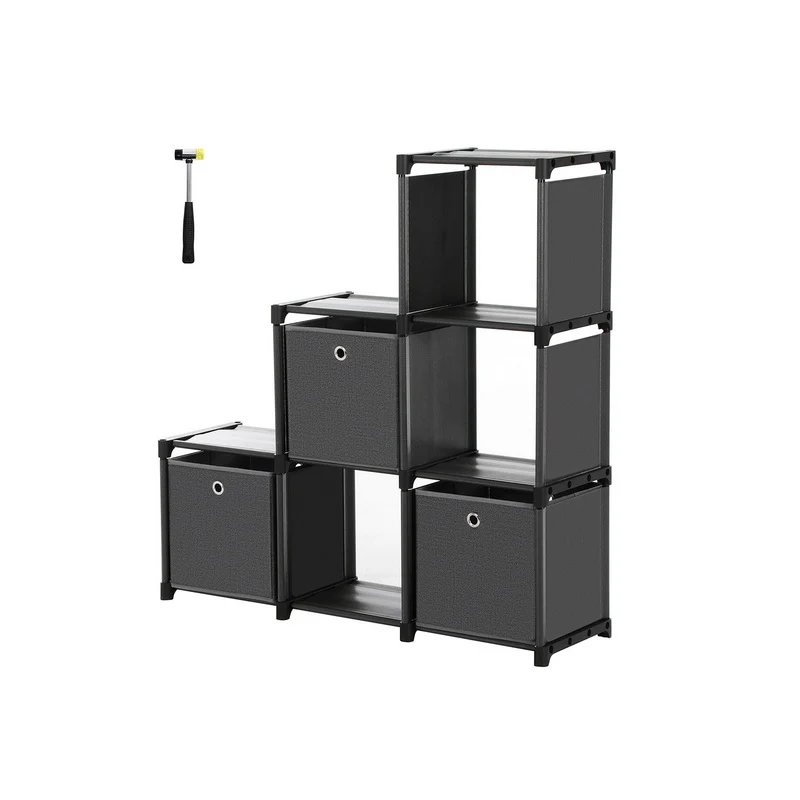 Étagère 6 cubes avec boîtes