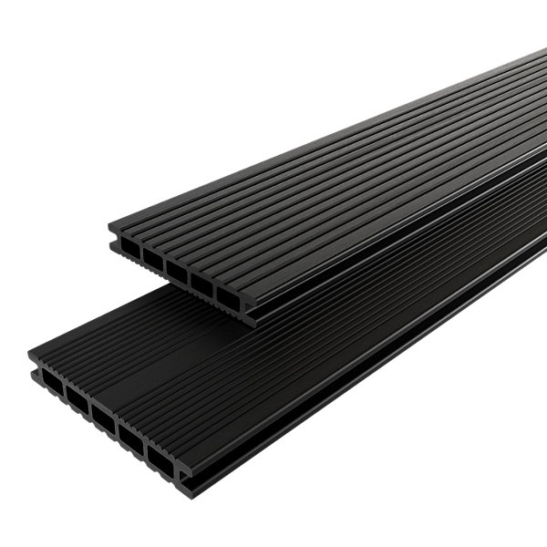 Lame de terrasse composite anthracite Neva Klikstrom L. 220 cm x l. 14,5 cm