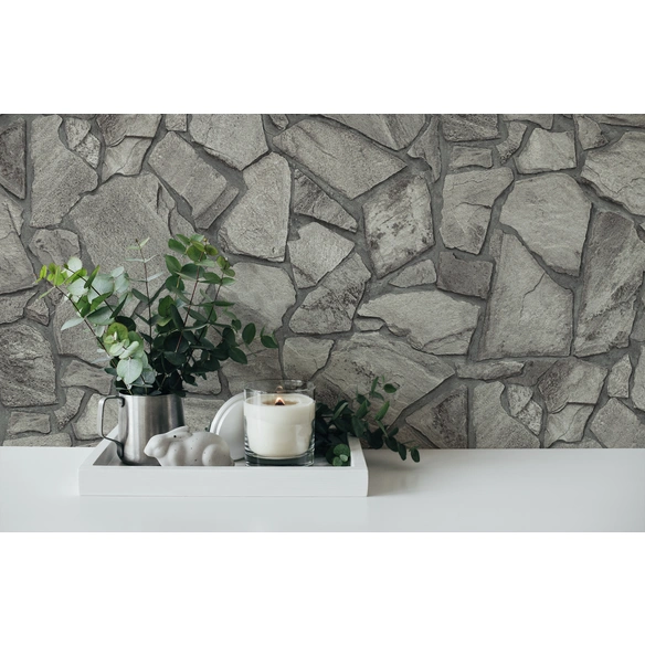 Vliestapete, BxL: 53 x 1005 cm, grau