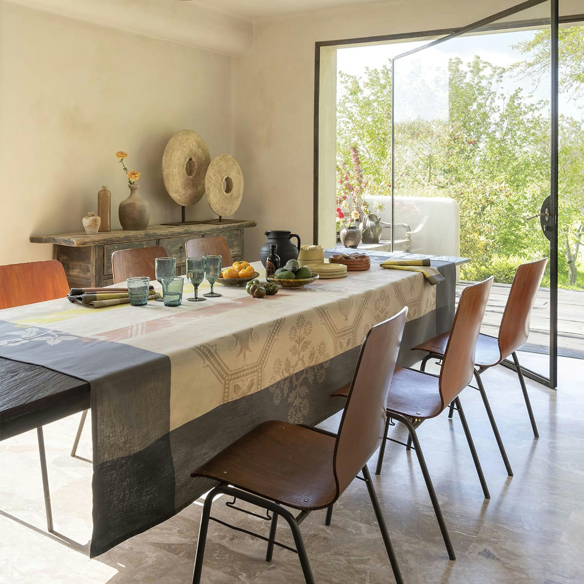 HACIENDA - Nappe en coton gres 175 x 175