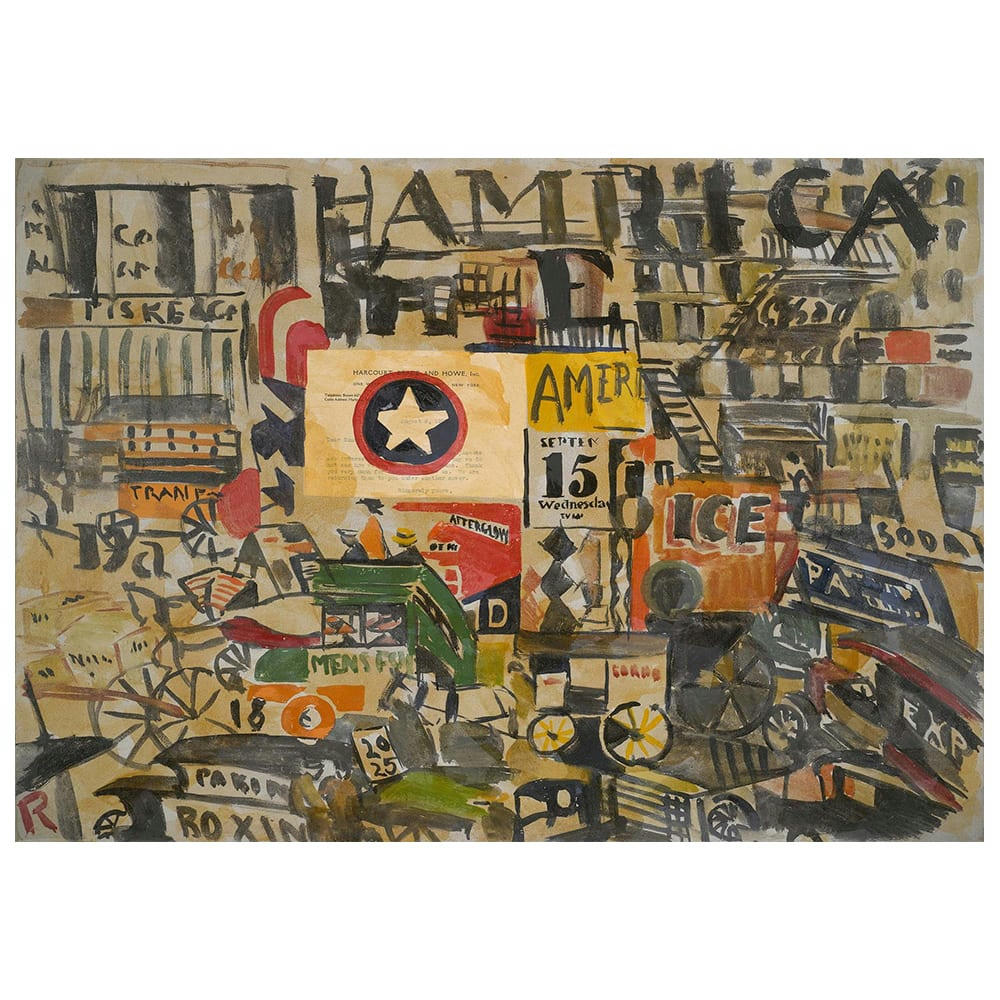 - Tableau - Scène de Rue à New York - Joaquín Torres-García 50x70cm