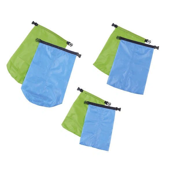 Packsack, 3er Set, blau/grün, Nylon