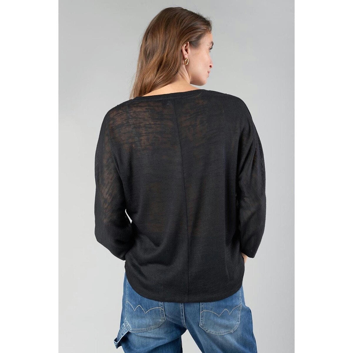 T-shirt manches 3/4, col V