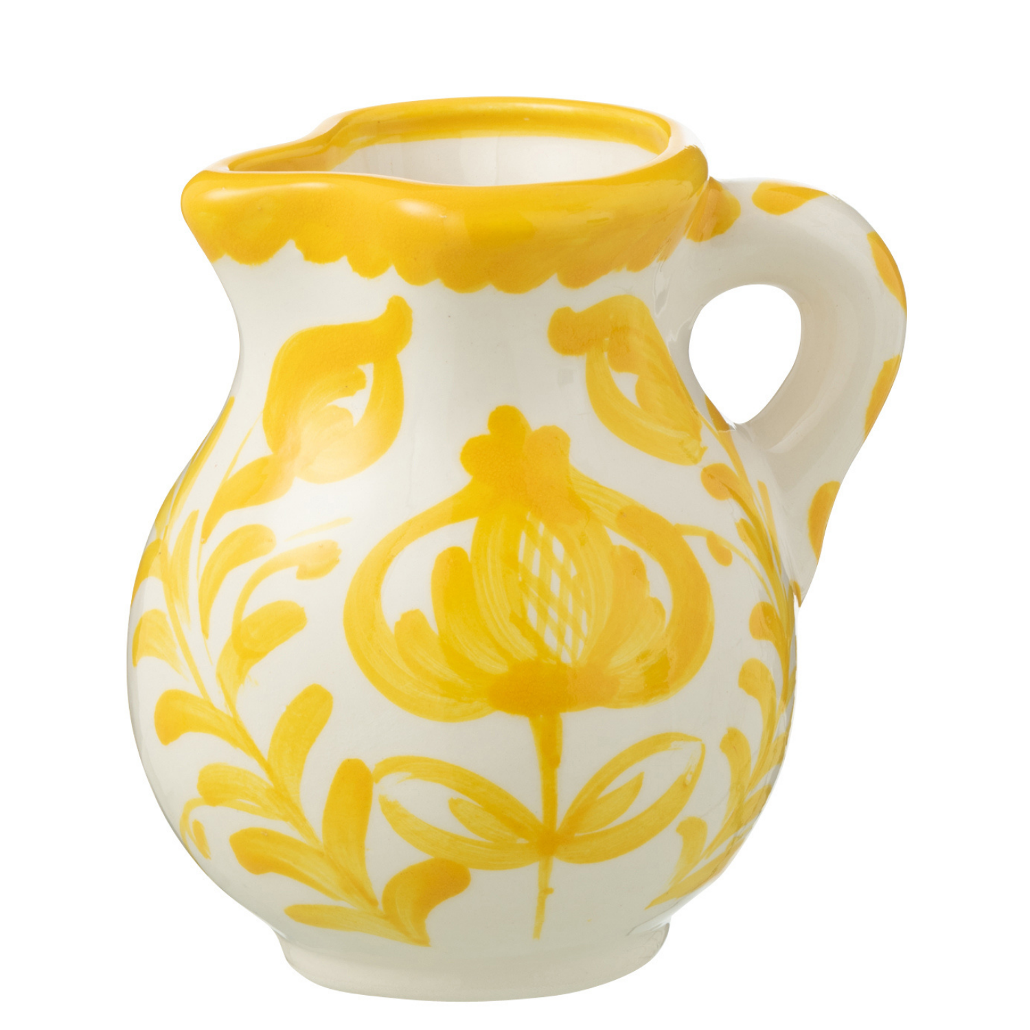 J-Line kruik Granada - keramiek - wit geel - small