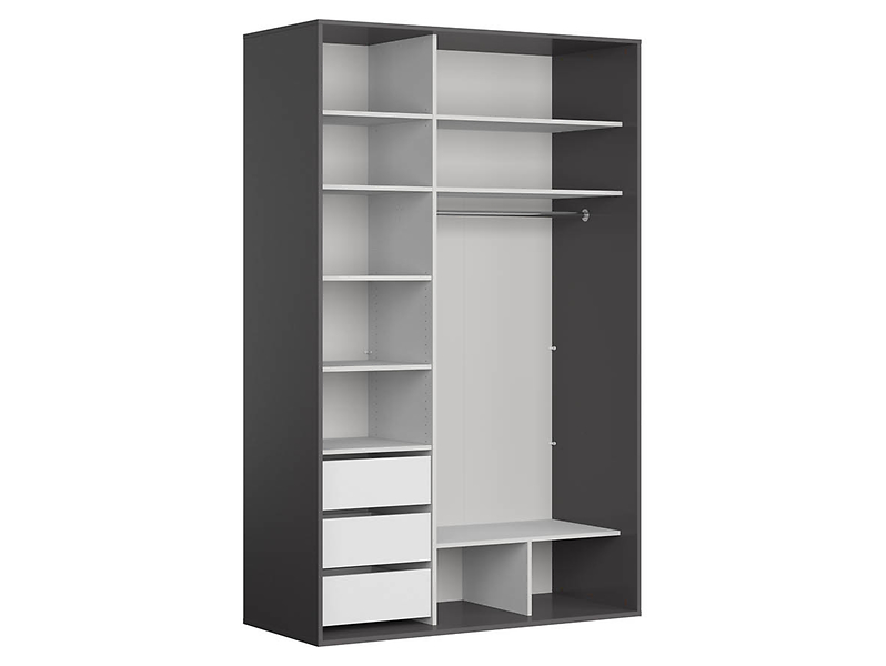 Szafa przesuwna Flex 150 cm grafit/czarny połysk