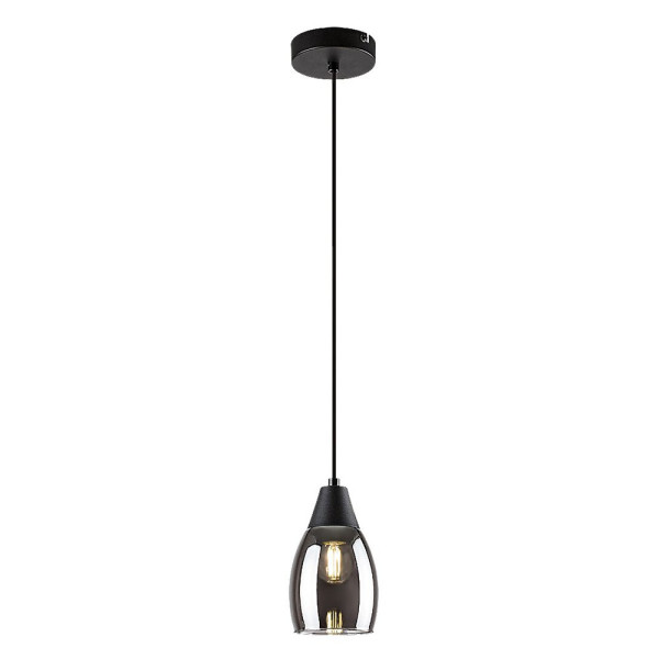 Lampa wisząca czarna-szkło dymne Ilmari 1xE27x15W wym: 120x10x10 cm Rabalux