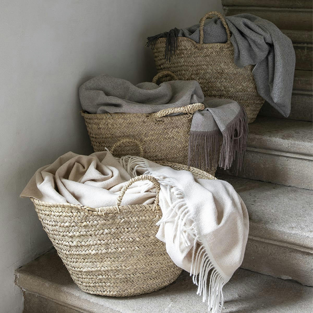 NOMADE - Plaid en baby alpaga beige 130x200