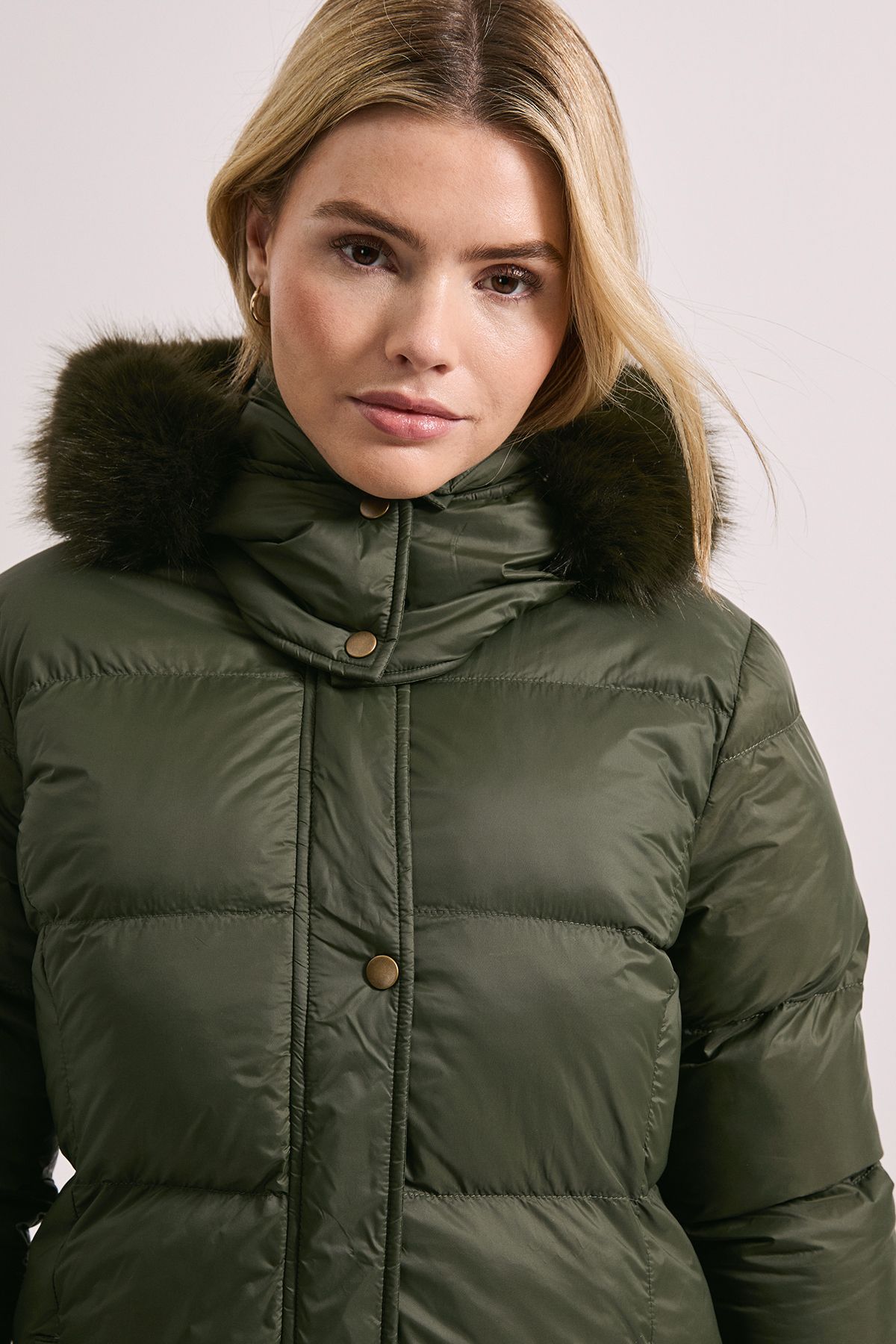 Dorothy Perkins Fur Trim Padded Puffer Coat