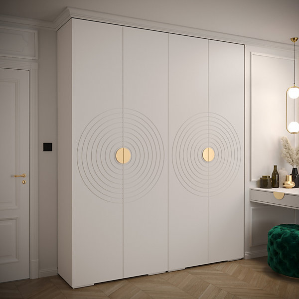 Armoire Manhattan Ryfel 6 a portes battantes H. 236,7 x L. 200 x P. 47, 4 portes