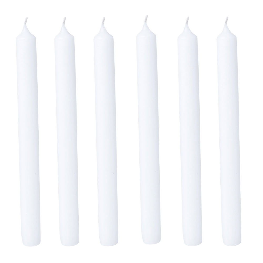Bougie chandelle blanche Ø2xH25 cm x6