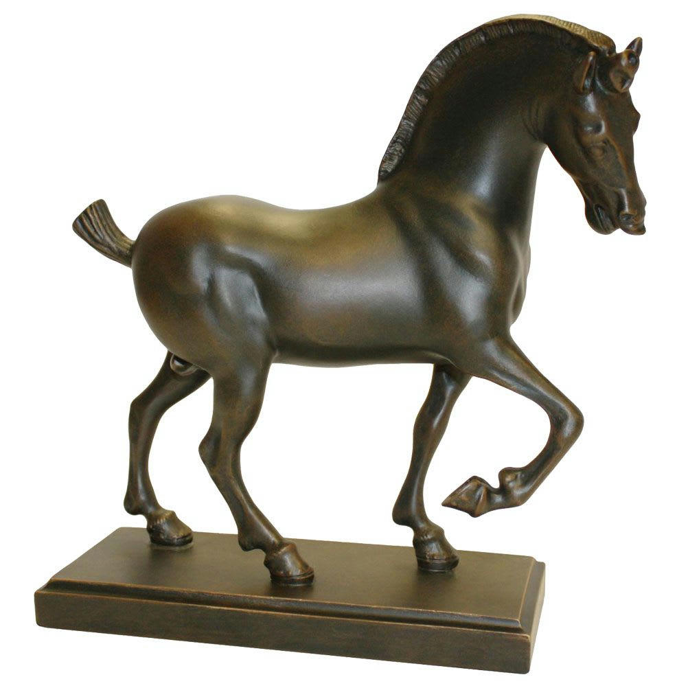 DE VINCI - Statuette en résine cheval de Léonard de Vinci