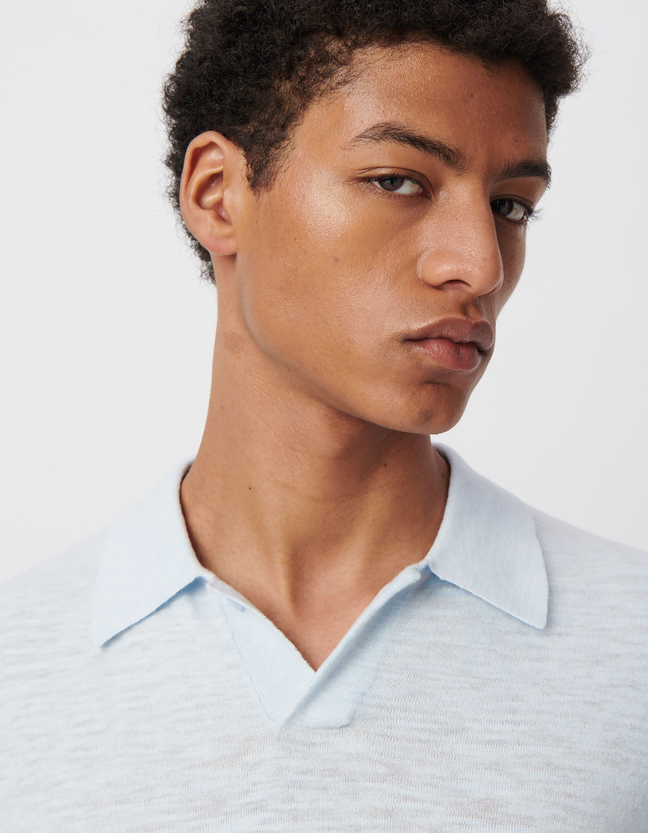 Polo ciel tricot léger Homme