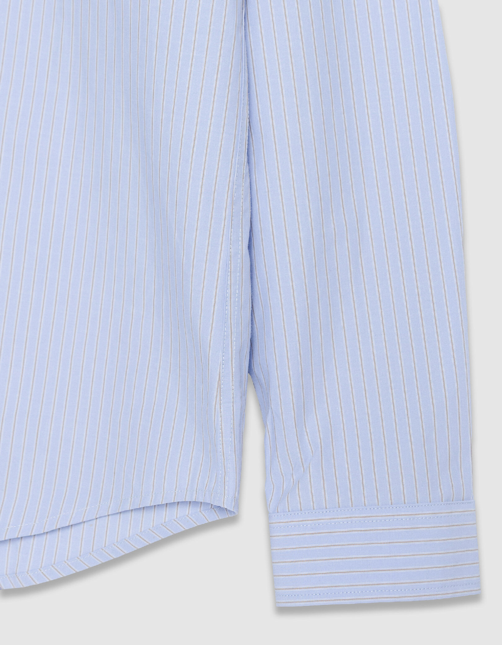 Chemise slim bleue coton bio motif rayures Homme
