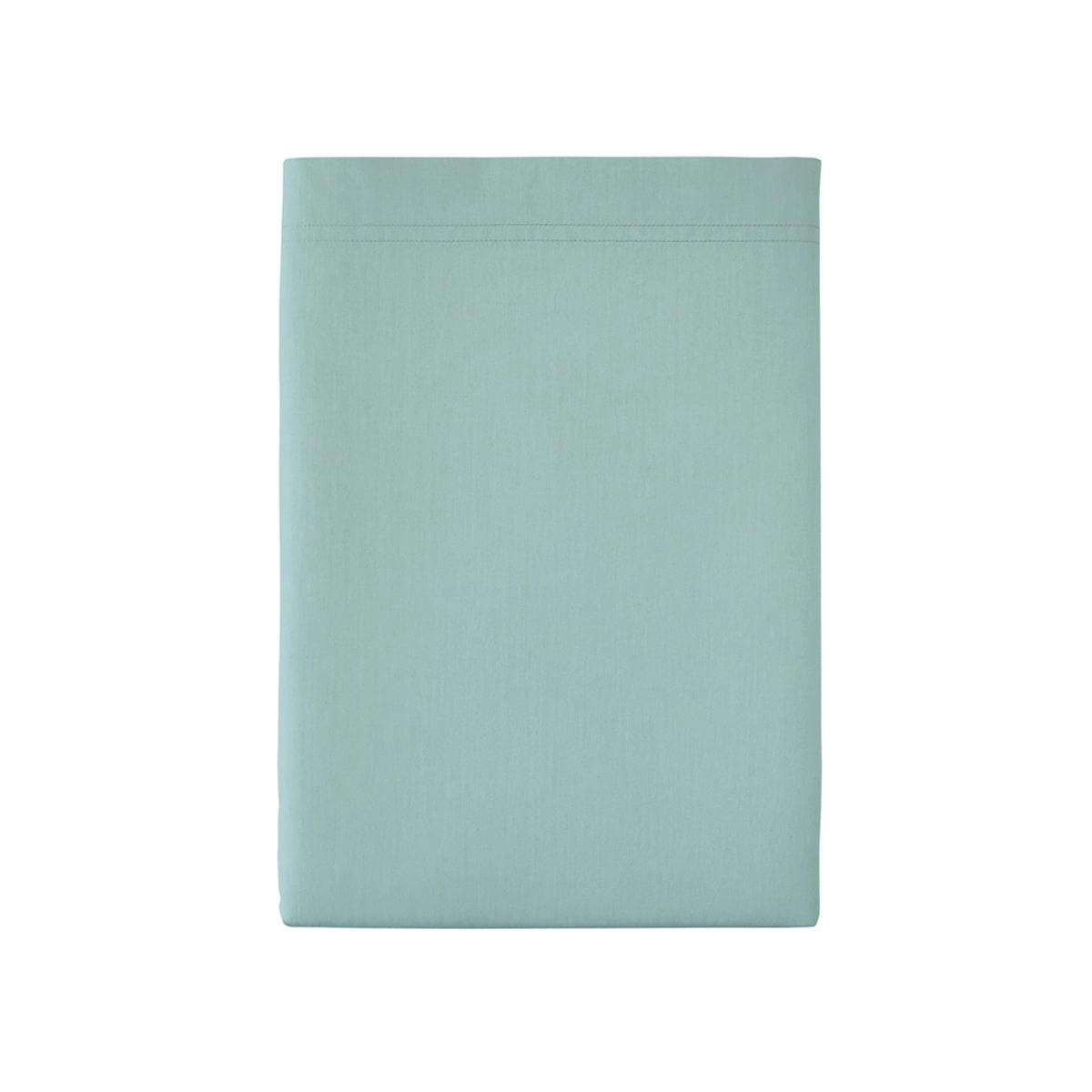 PREMIÈRE - Drap plat en percale de coton bleu archipel 180x290