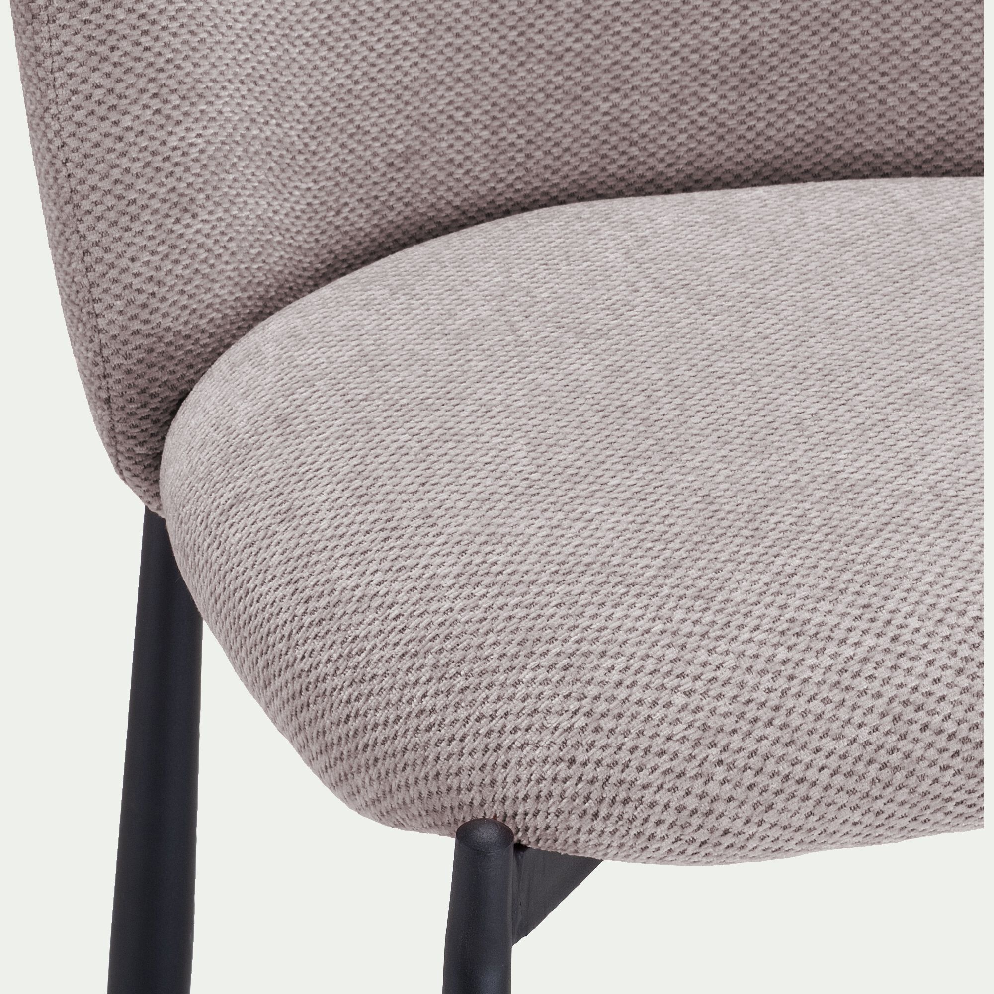 GINNY - Chaise de bar en tissu H66cm - gris