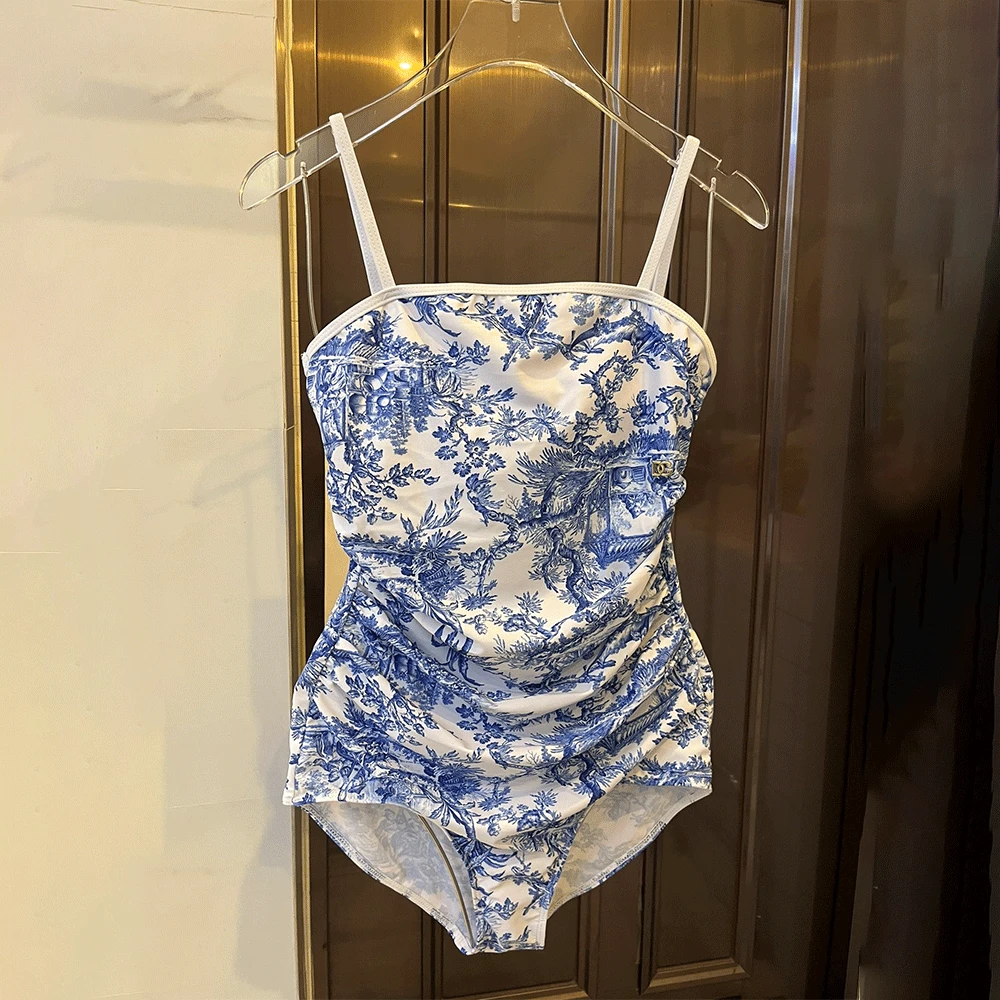 DOLCE & GABBAN DG Suspender One-piece Swimsuit  Swimwear