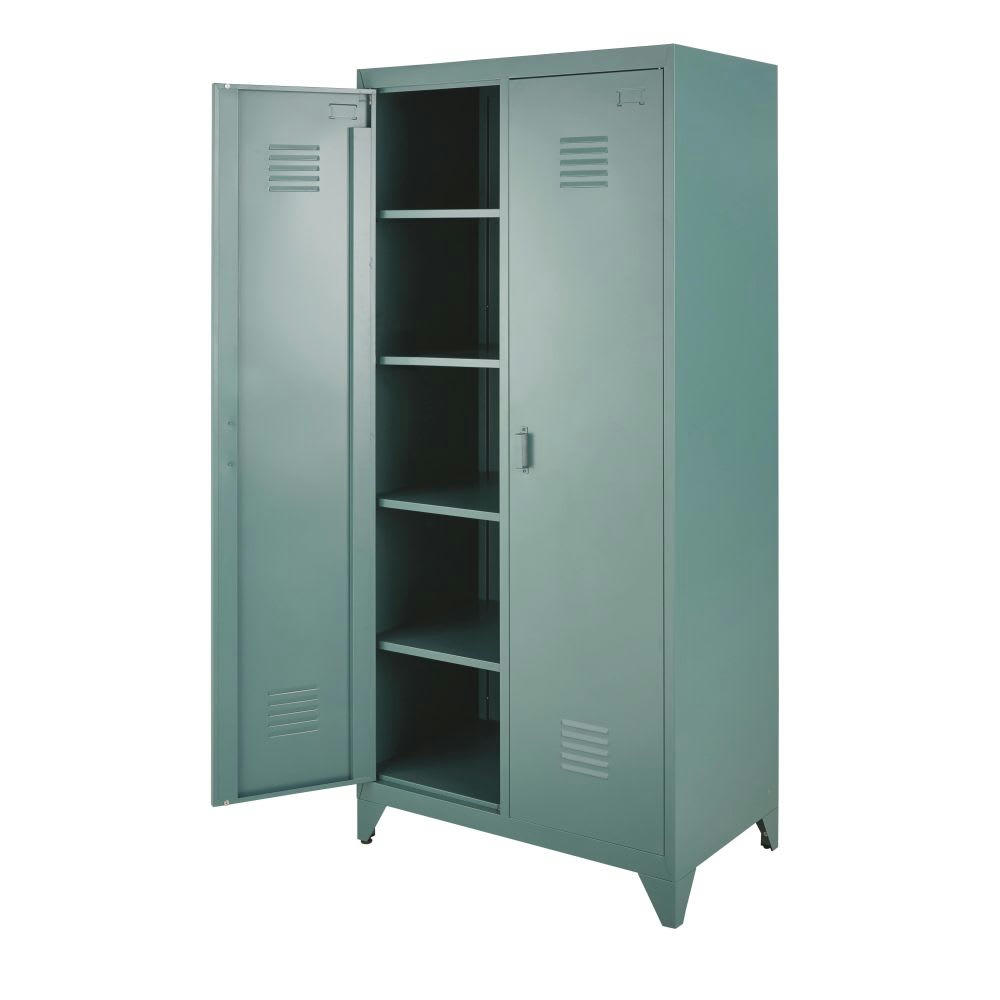 Safari - Dressing 2 portes en métal vert foncé