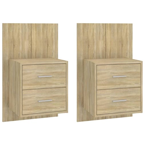 NNEVL Wall-mounted Bedside Cabinets 2 pcs Sonoma Oak
