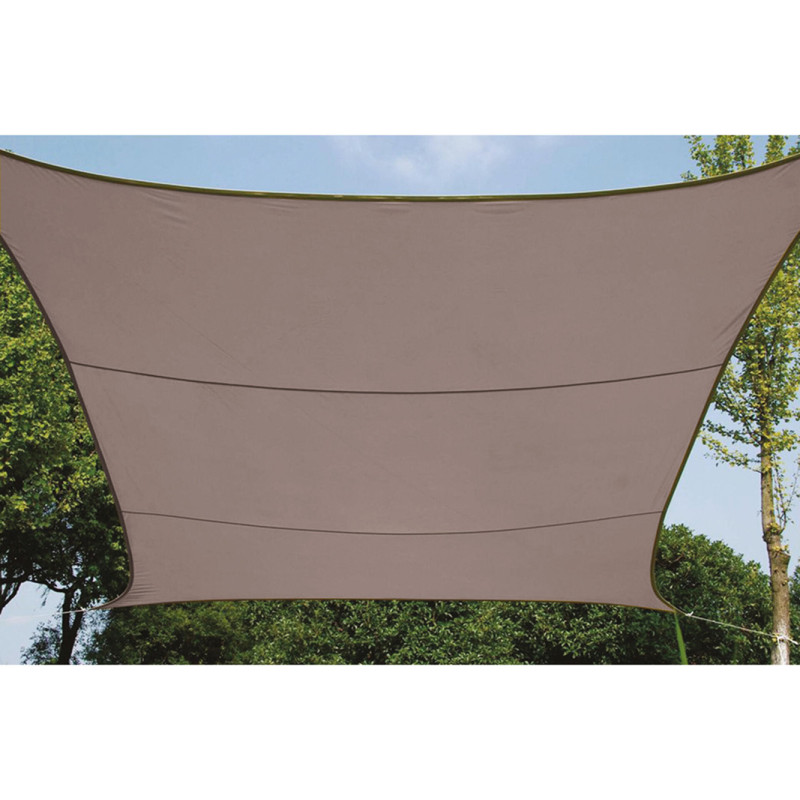 Toile d'ombrage taupe carrée en polyester 5 x 5 m PRACTO GARDEN