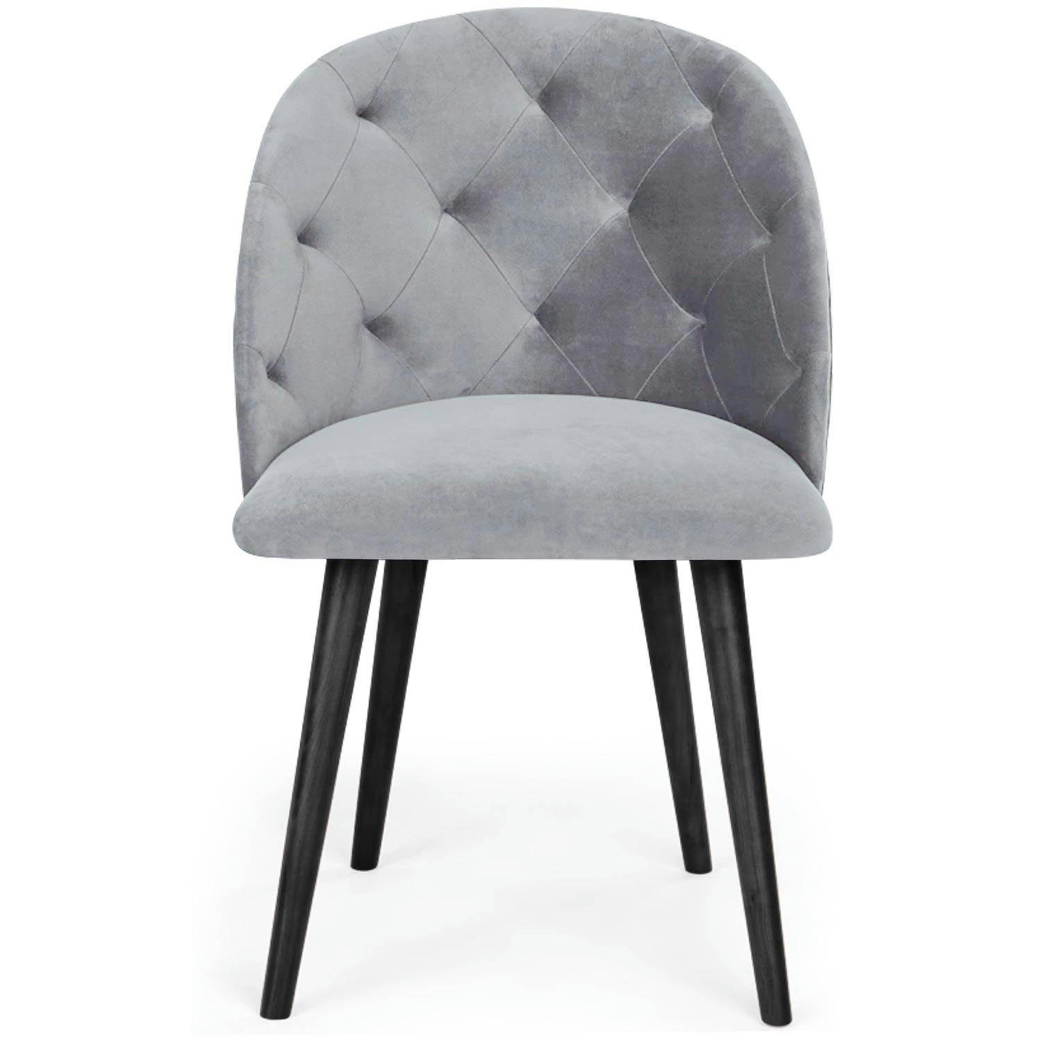 HONOR - Chaise velours argent