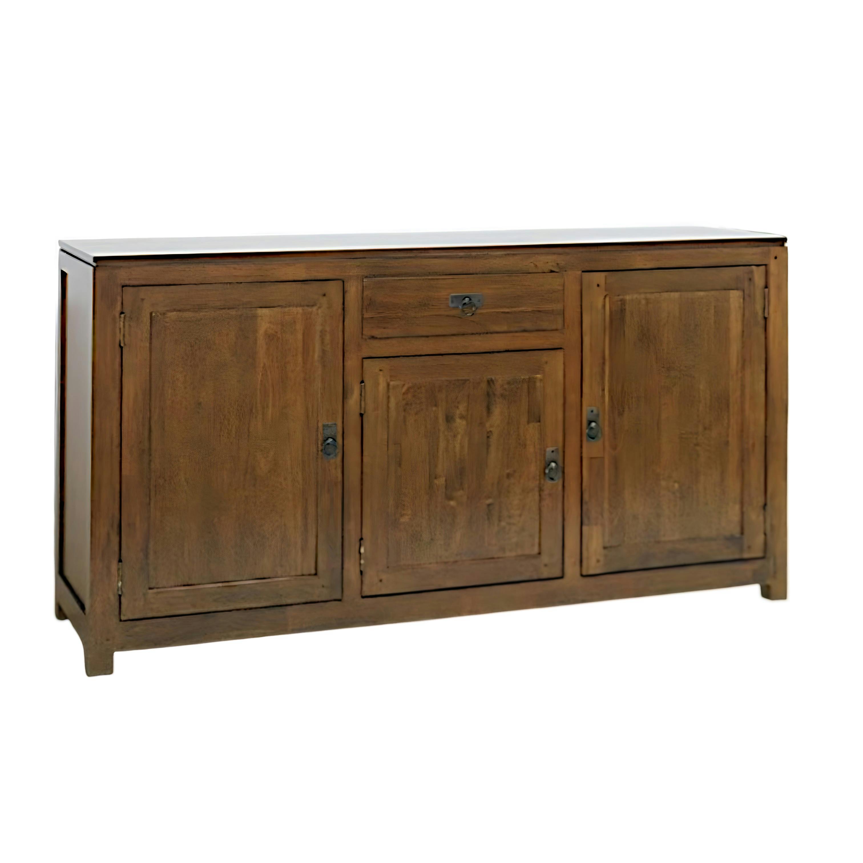 Buffet Hévéa 3 portes, 1 tiroir, 160x45x85cm HELENA
