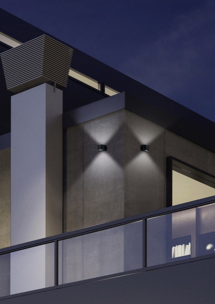 Kinkiet zewnętrzny ROSARIO 3000K czarny LED 2x2W 200lm IP44 RL
