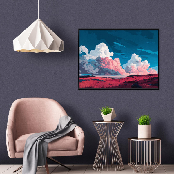 Obraz W Ramie Góry Różowy Na Płótnie Do Sypialni Salonu 60x40
